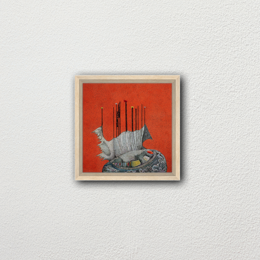 Phillip Grechulevic – “W” (2021) | Framed Canvas Print – 30×30 cm (12×12″)